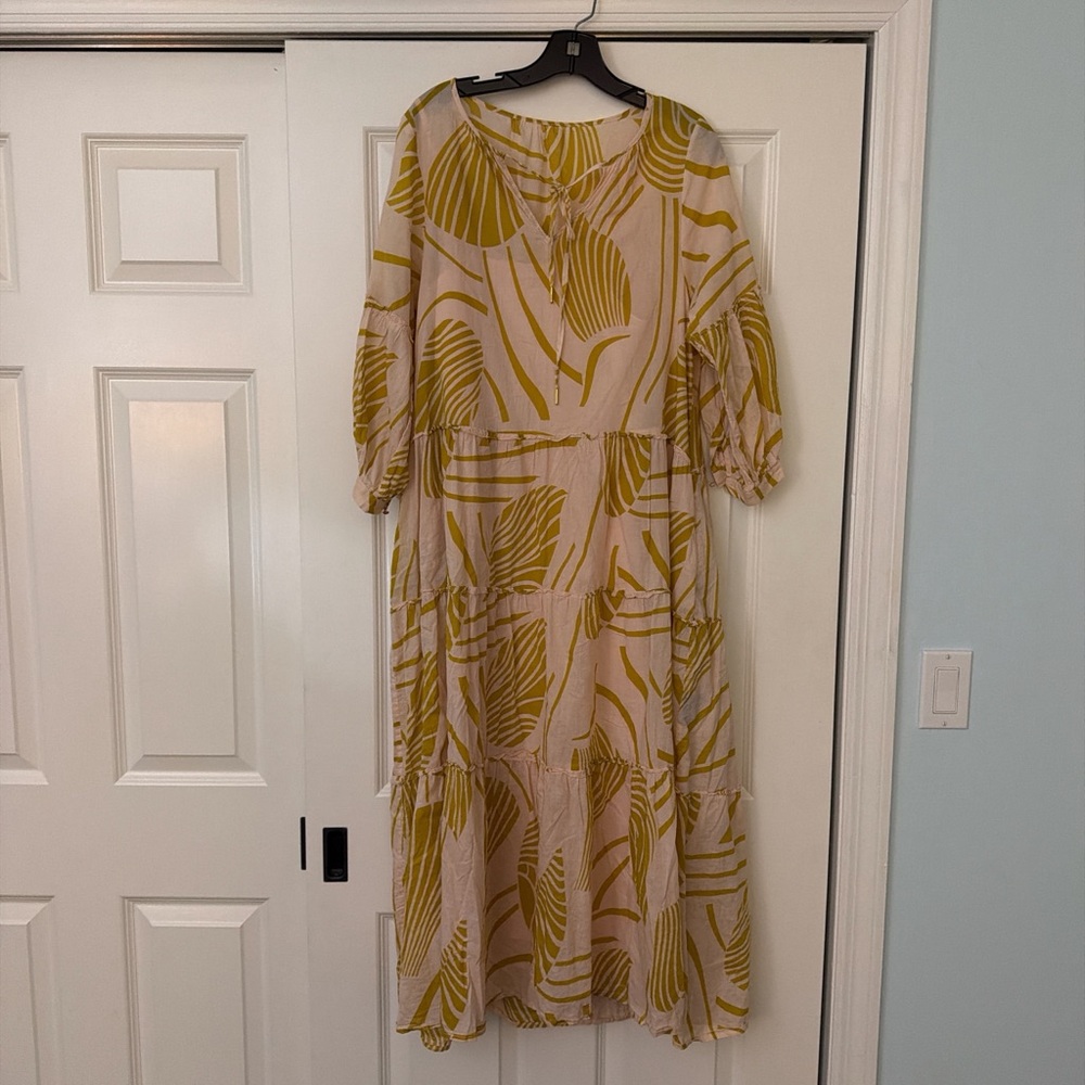 Pink and Yellow Maxi Dress